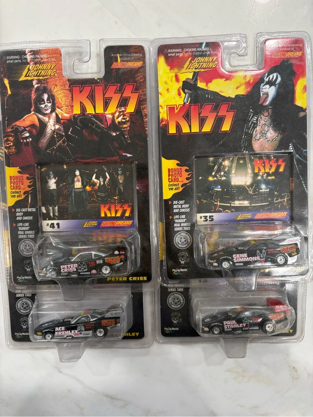 1997 Johnny Lightning KISS Complete Set 4 Diecast Cars #13 #31 #35 #41 Sealed